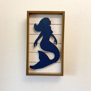 Wooden mermaid home decor sign